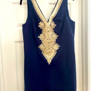 Navy Blue & Gold Lilly Pulitzer Dress